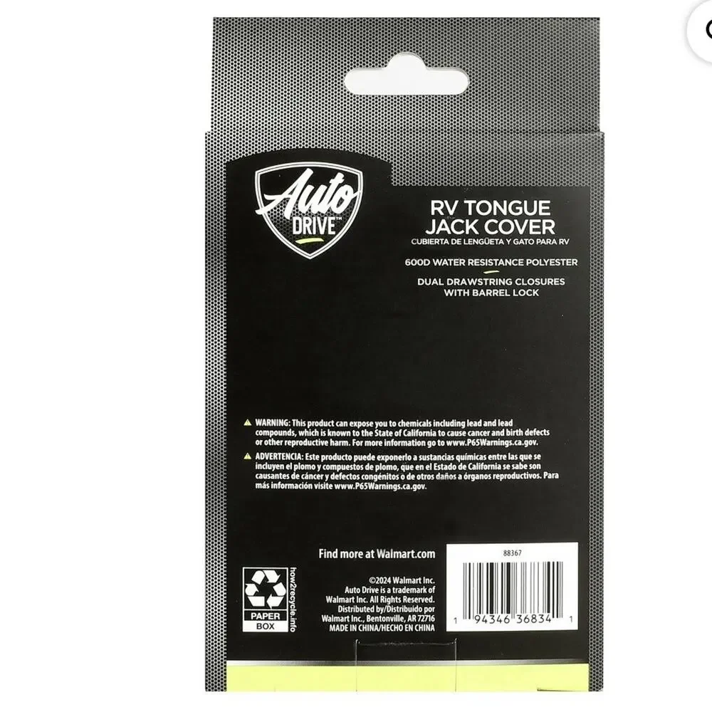 RV Tongue Jack Cover 600D Waterproof UV Hitch Electric Jack Universal Protector